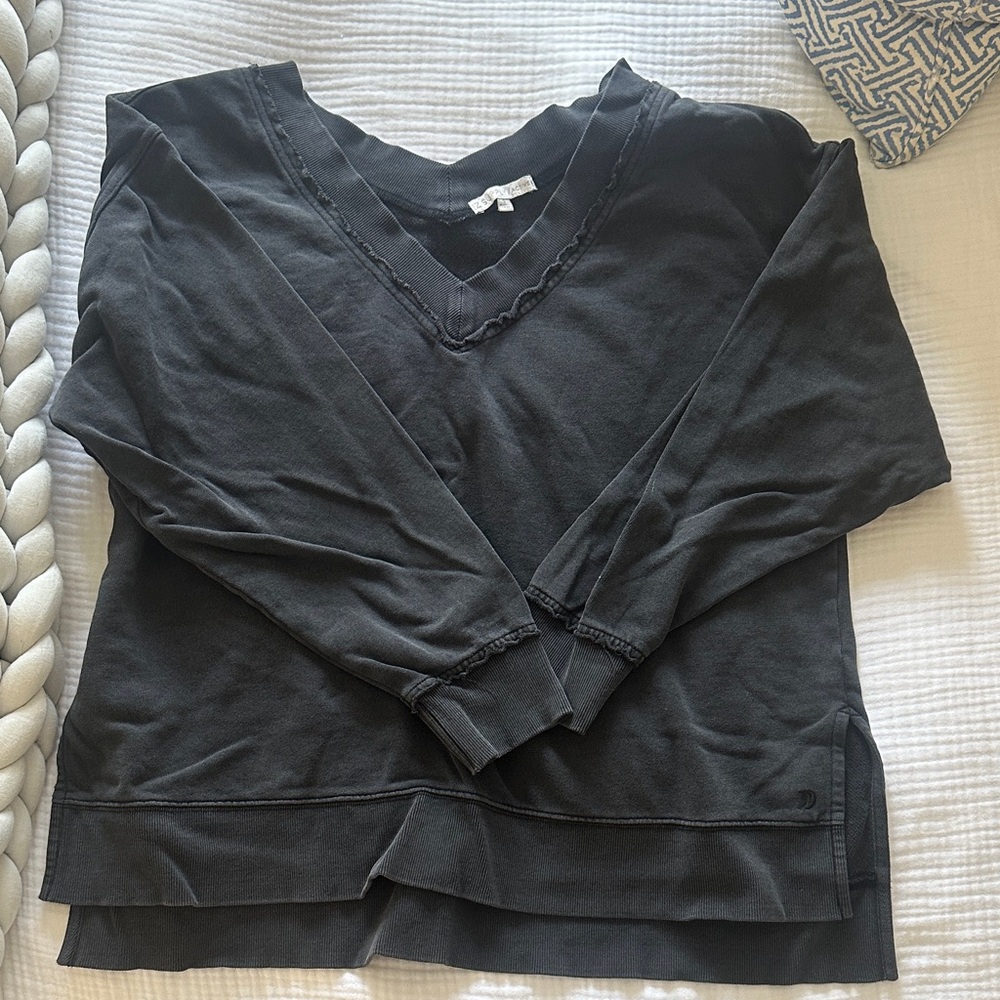 Z Supply Black V-Neck Sweatshirt